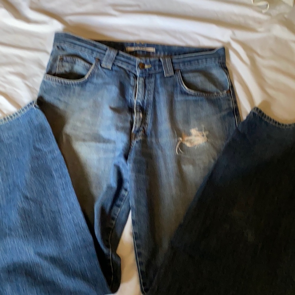 Mavi Zach Straight Leg Blue Denim Distressed 33x34